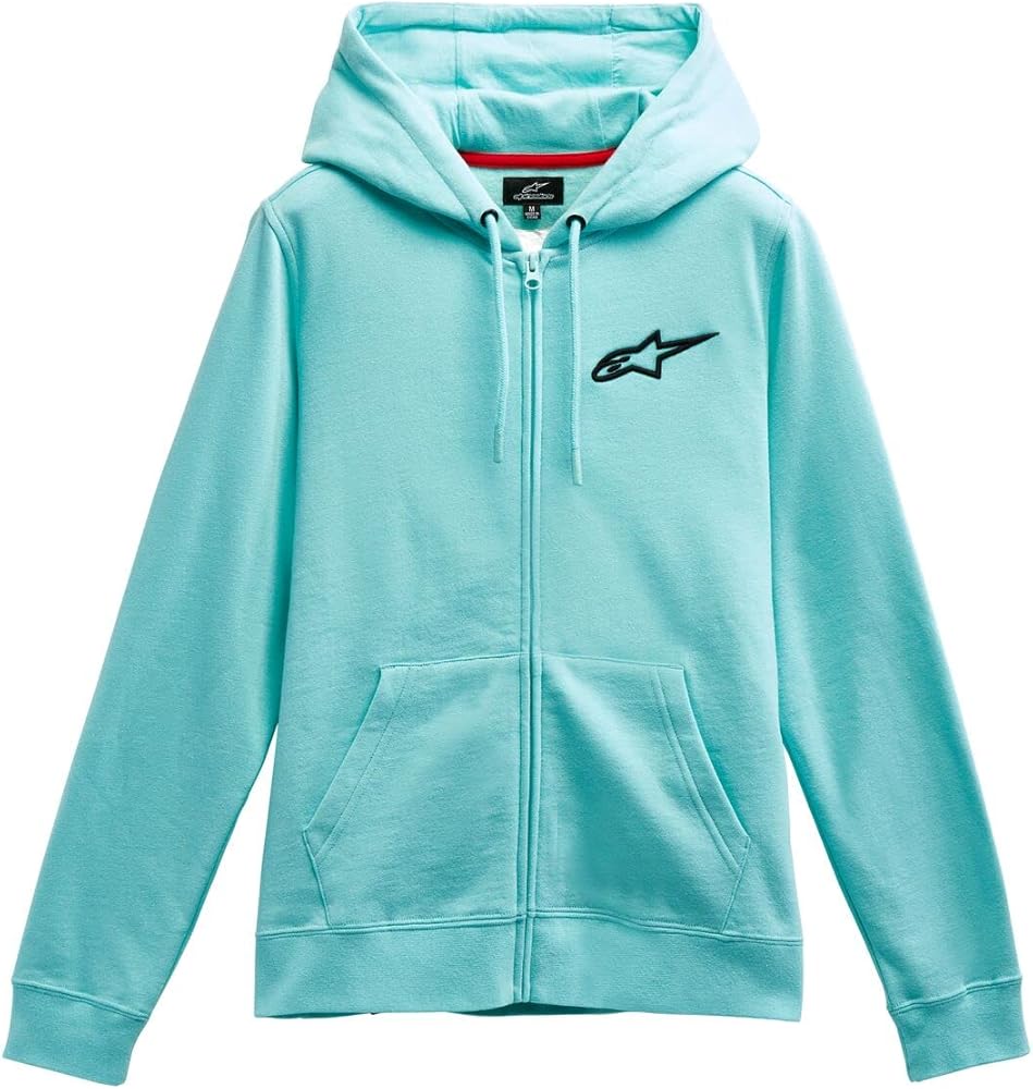 Alpinestars Women's Ageless Chest Zip Hoody (MEDIUM) (LIGHT AQUA/BLACK)