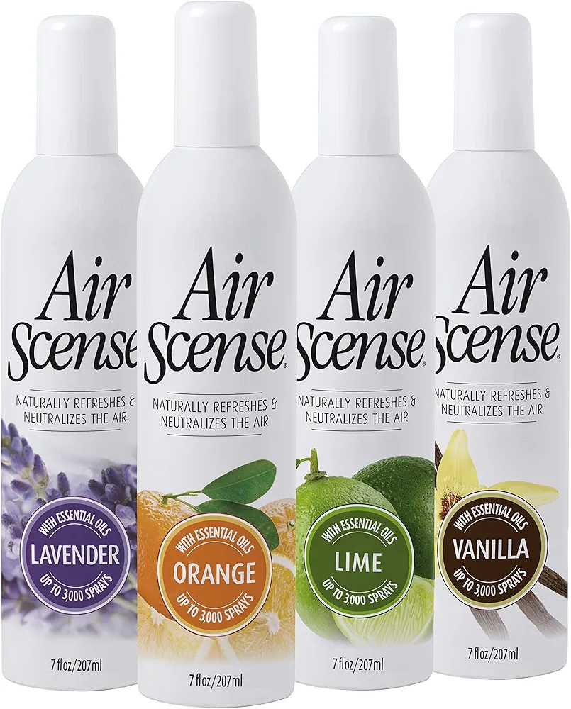 Air Scense Essential Oil Air Freshener, Non-Aerosol, 7 Ounce, 4 Pack (Variety)