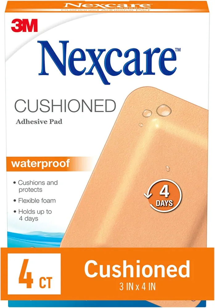 Nexcare Absolute Waterproof Adhesive Gauze Pad, One Size, 4 Count