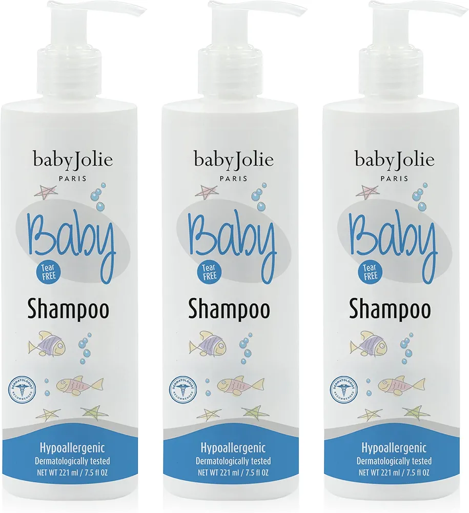 Baby Jolie Baby Shampoo | Tear-Free | Hypoallergenic | Gentle for Baby & Kids (Pack of 3)