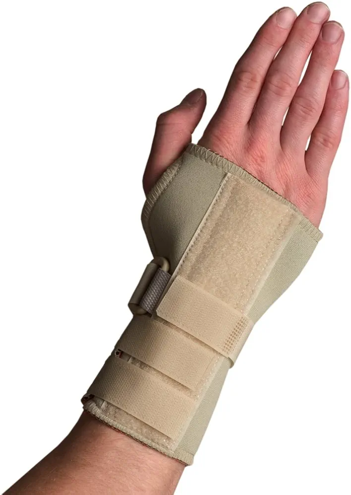 Thermoskin Wrist Brace, Hand Brace, Carpal Tunnel Brace with Dorsal Stay, Beige, Left, Large