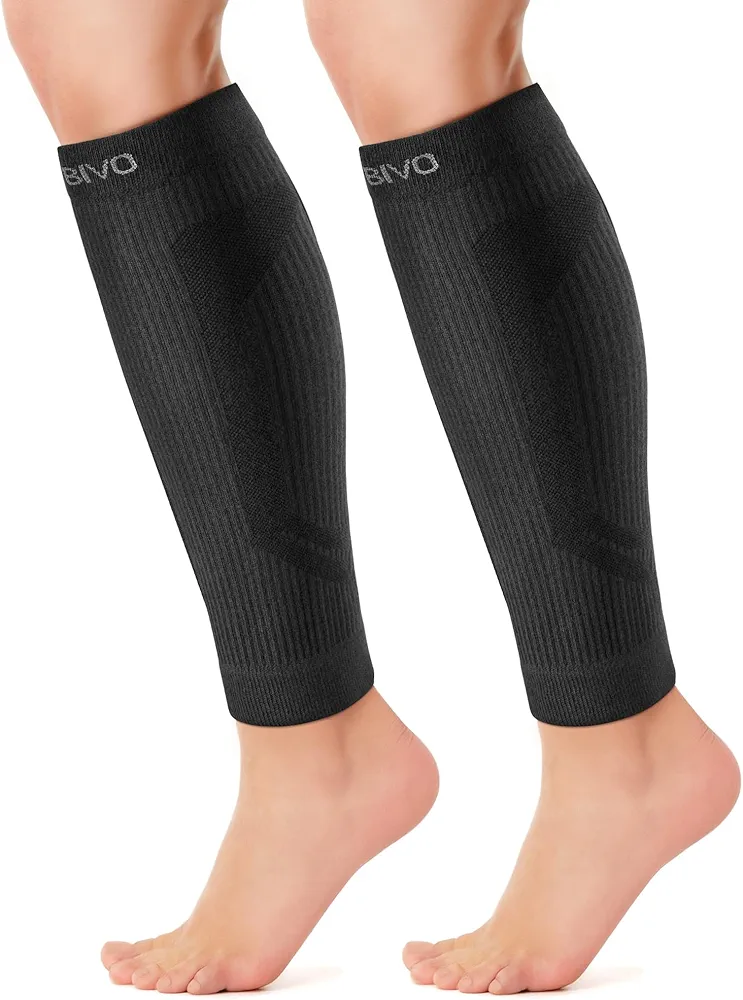 CAMBIVO 2 Pairs Leg Sleeves for Men and Women, High-Elastic Calf Sleeves for Running, Shin Splints Support for Daily Wear