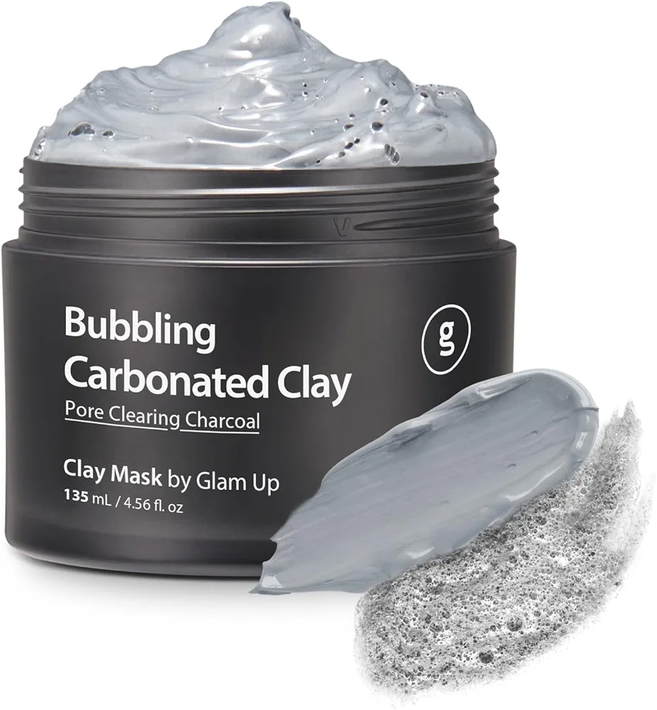 GLAM UP Clean Bubbling Carbonated Clay Mask for Face Purifying- Blackhead Remover, Peel Off, Pore Clearing, Deep Cleansing, Detoxing Bubble Clay Mask, Vegan 135ml (4.56 Fl Oz)