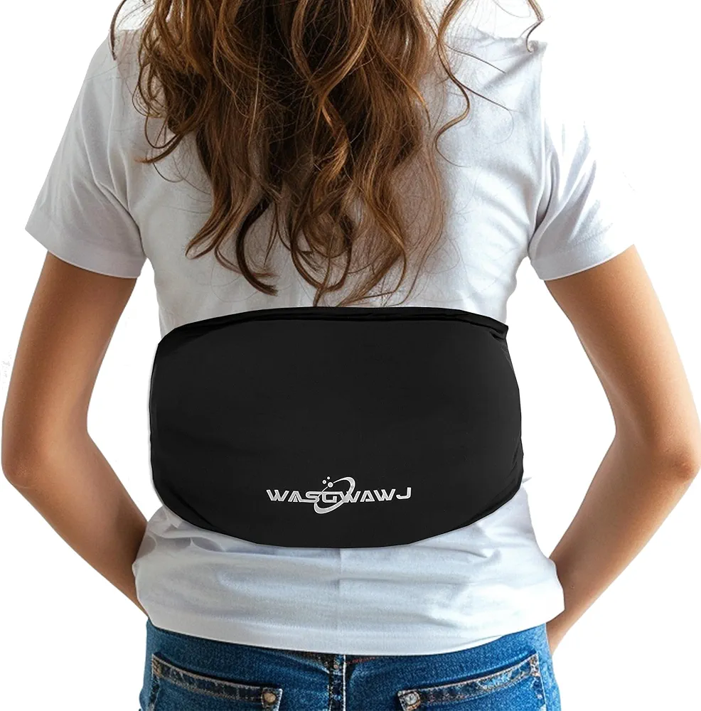 Reusable Ice Pack for Back or Abdomen Pain Relief, Expert Gel, Relief for Lumbar spasms, Sports Injuries,Back Soreness. Adjustable Velcro Strap, Hot/Cold Therapy,Soft Fabric, Black