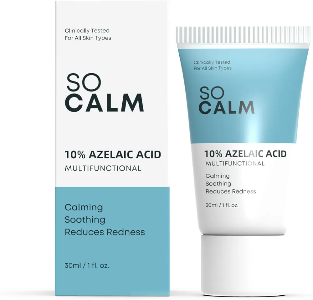 Azelaic Acid 10% - SoCalm Rosacea Relief for Face, Redness & Acne, Soothes Irritation & Suited for All Skin Types