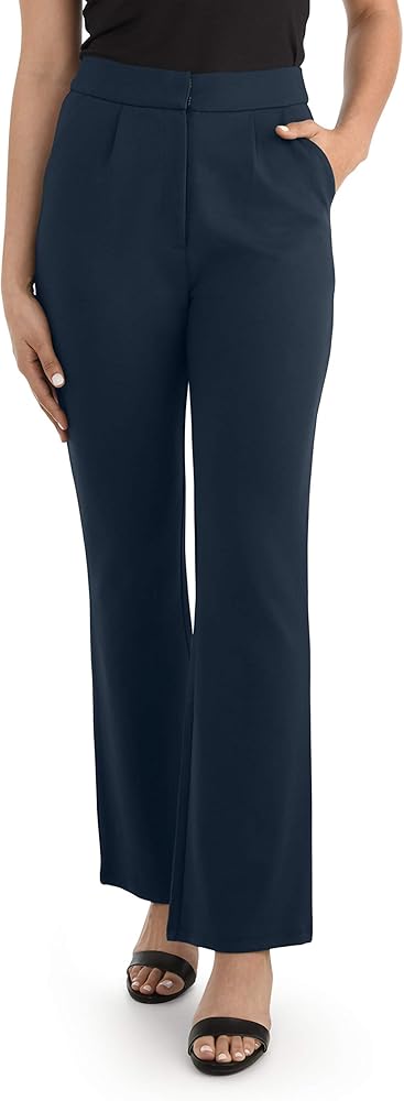 Fruit of the Loom Women's High Waisted Pleated Fit and Flare Pants