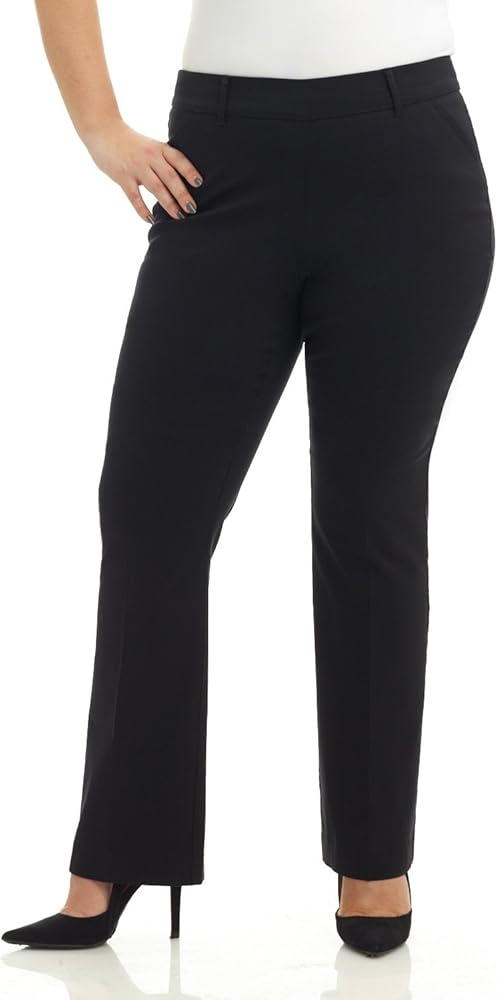 Rekucci Curvy Woman Ease into Comfort Barely Bootcut Plus Size Pant