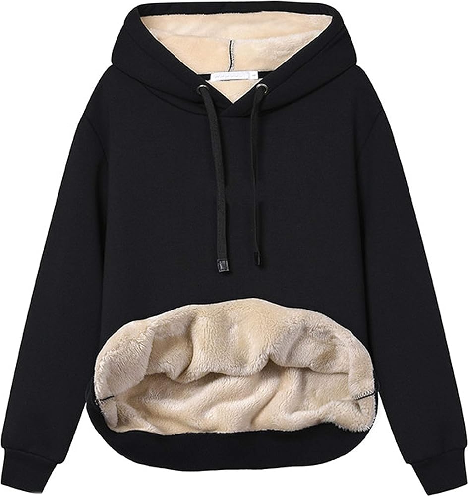 Yeokou Women's Winter Hoodies Pullover Sherpa Fleece Warm Heavyweight Sweatshirt