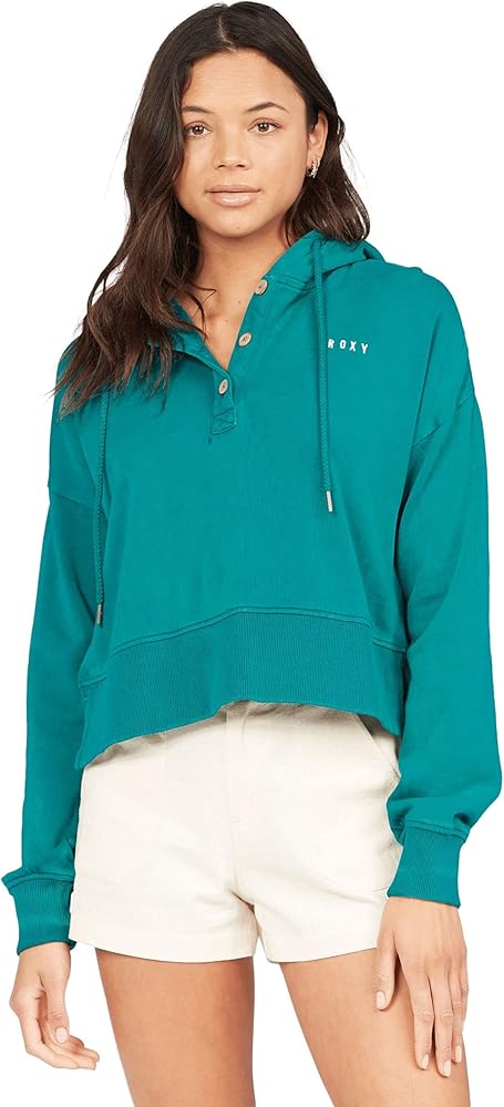 Roxy Time To Chill Pullover Hoodie (Teal Green (BSJ0), X-Large)