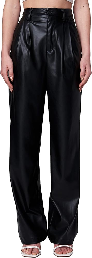 [BLANKNYC] Womens High Rise Vegan Leather PantPant