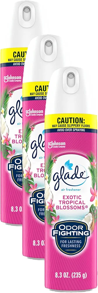 Glade Air Freshener Room Spray, Exotic Tropical Blossoms, 8.3 oz (Pack of 3)