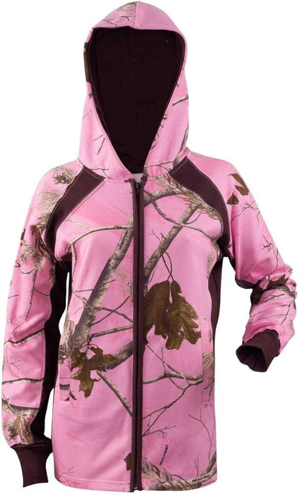 – Ladies Zip Fleece Hoodie Realtree Camo Print