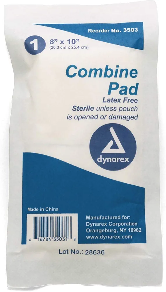 Medique Products 88601 Sterile Abdominal Pad, 8-Inch X 10-Inch, 1-Pad, White