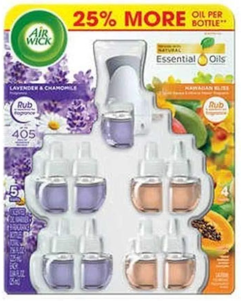 Air Wick Scented Oil Refills Lavender & Chamomile Hawaiian Bliss 9Pk