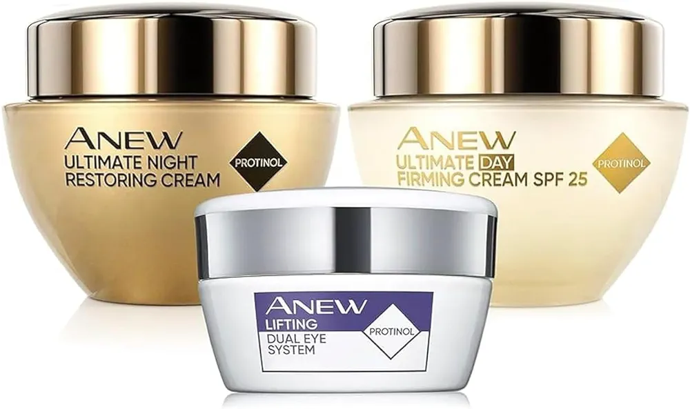 Avon Anew Ultimate DAY + NIGHT + Dual Eye Cream (Ideal for age 40+) Set of 3, White