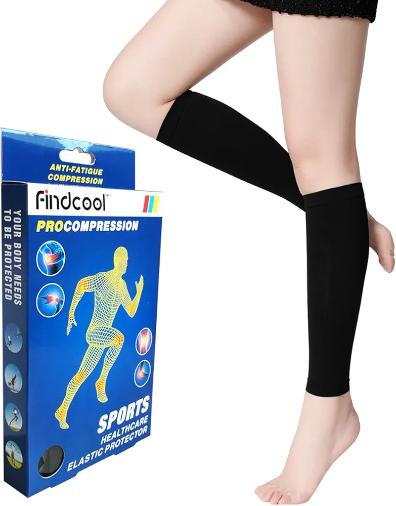 ™ Calf Compression Sleeve (1 Pair) 23-32 mmHg Calf Shin Supports for Women and Men (Black XXL)