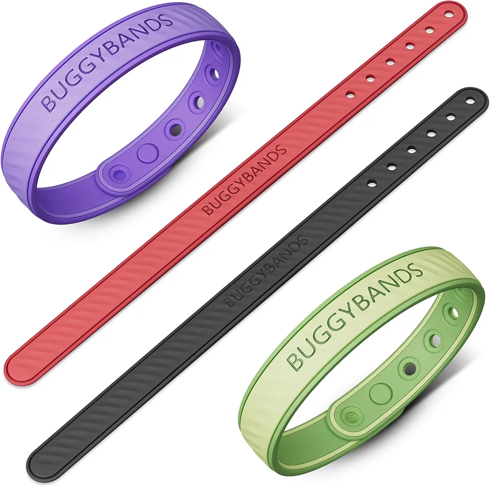 Mosquito Repellent Bracelets, 4 Pack Silicone Mosquito Repellent Bands with DEET Free, Natural & Waterproof Bug Wristbands for Kids and Adults, Outdoor Traveling Protection