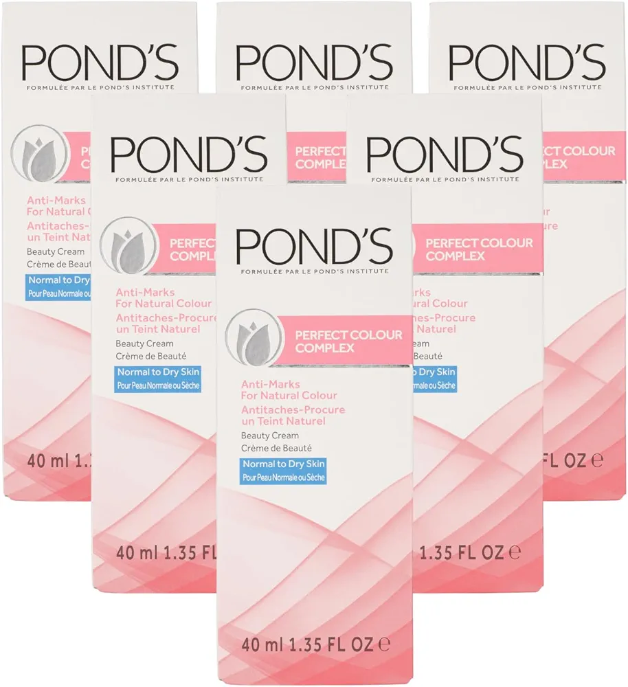 Pond's Perfect Color Beauty Cream, Anti-Marks Beauty Cream and Moisturizer, Normal to Dry Skin, 6-Pack of 1.35 Fo Oz Each