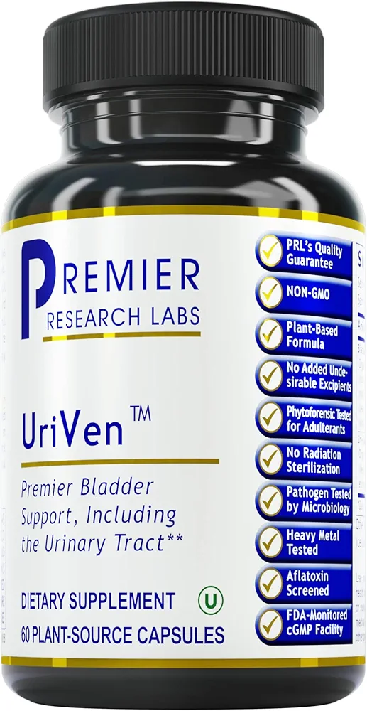 Premier Research Labs UriVen - Bladder Health Support for Women & Men, Cranberry Extract & Marshmallow Root, Urinary Relief, Bladder Relief, Bladder Control Supplement - 60 Vegetarian Capsules