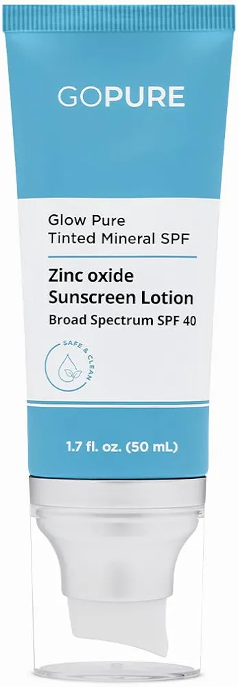 goPure Glow Pure Tinted Mineral SPF 40 PA +++ | Dermatologist-tested Face Sunscreen | Tinted Moisturizer with SPF | Protected Glowing Skin | No artificial fragrance, Reef-Friendly & Natural Sunscreen