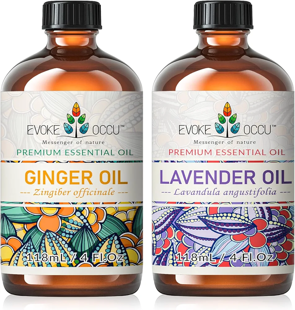 EVOKE OCCU Ginger Essential Oil and Lavender Essential Oil - 4 Fl Oz