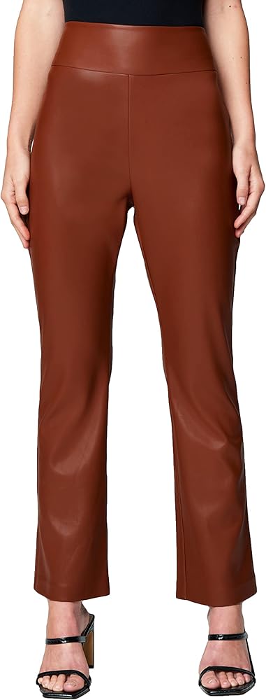 [BLANKNYC] Womens Luxury Clothing Vegan Leather Wide Yoke Kick Flare Pant, Comfortable & Stylish, Shake The World