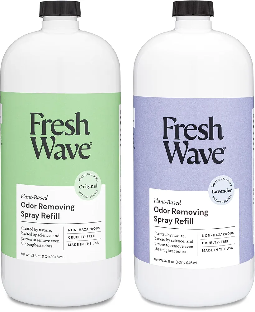 Fresh Wave Odor Removing Spray Refill Bundle: (1) Original 32 fl. oz. Spray Refill, (1) Lavender 32 fl. oz. Spray Refill