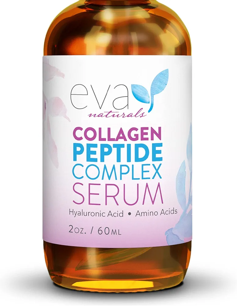 Collagen Peptide Serum - Anti Aging Collagen Serum for Face, Skin Brightening, Reduces Fine Lines & Wrinkles, Heals and Repairs Skin, Microneedling Serum with Hyaluronic Acid (2 oz)