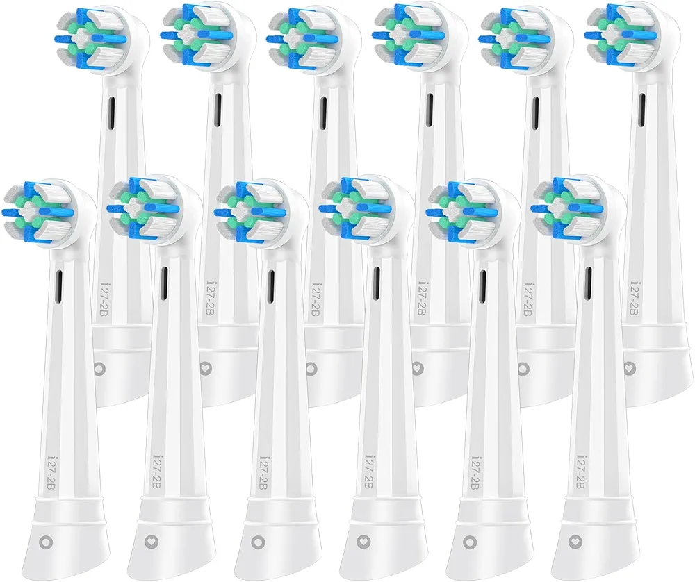 12Pack Toothbrush Replacement Heads Compatible with Oral b iO Series Electric Toothbrush,Replacement Brush Heads for iO3/4/5/6/7/8/9/10,White