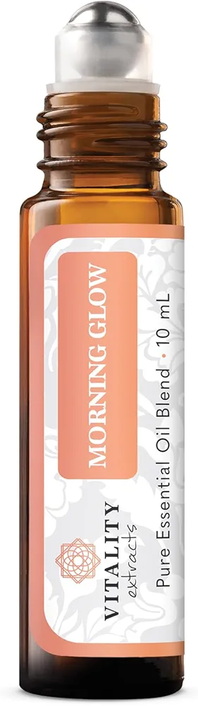 Vitality Extracts Morning Glow - Roll-On, Daily Moisturizing Serum, Avocado Oil, Tone, Rosehip, Vegan, Supple Skin, Radiant, All Skin Types, Hydrates & Nourishes