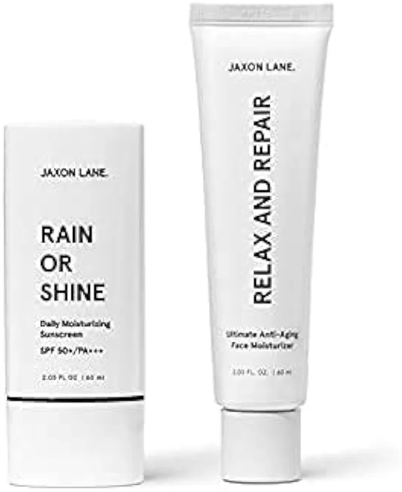 Title: Jaxon Lane Korean Skin Care Set for Face: AM/PM Skincare Kit – Upgrade Your Skin Care Routine with Rain or Shine Anti Aging Face Sunscreen SPF 50 & Relax and Repair Anti Wrinkle Cream For Face