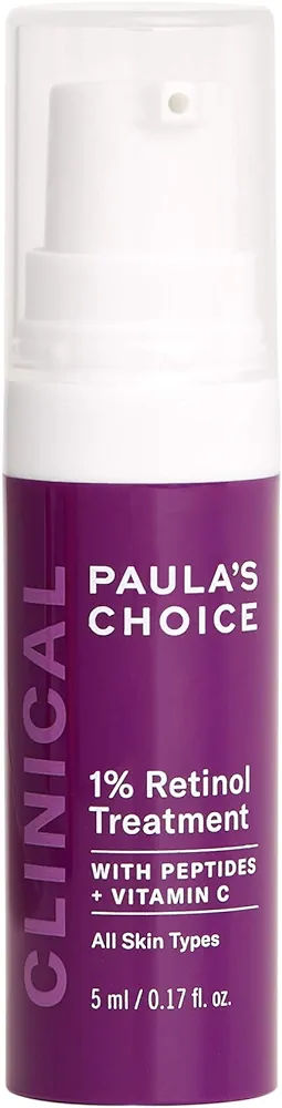 Paula's Choice CLINICAL 1% Retinol Treatment Cream with Peptides, Vitamin C & Licorice Extract, Anti-Aging & Wrinkles, Travel Size. PACKAGING MAY VARY.