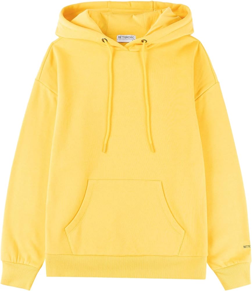 BETTERCHIC Women's Casual Hooded Sweatshirt Soft Brushed Fleece Pullover Hoodie Size S-2XL