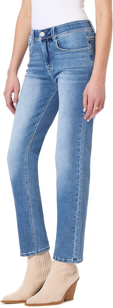 Angels Forever Young Women's 360 Sculpt Mid-Rise Straight Ankle Jeans