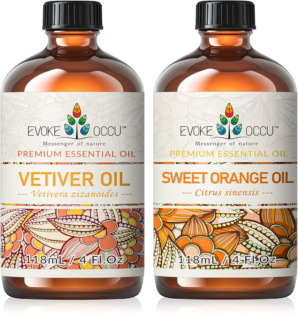 EVOKE OCCU Vetiver Essential Oil and Sweet Orange Essential Oil - 4 Fl Oz