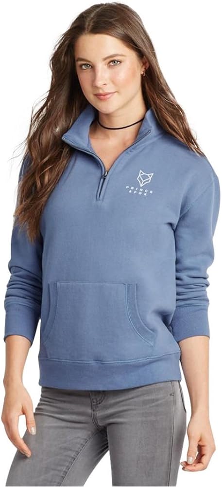 AEROPOSTALE Womens Logo 1/4 Zip Sweatshirt, Blue, Medium