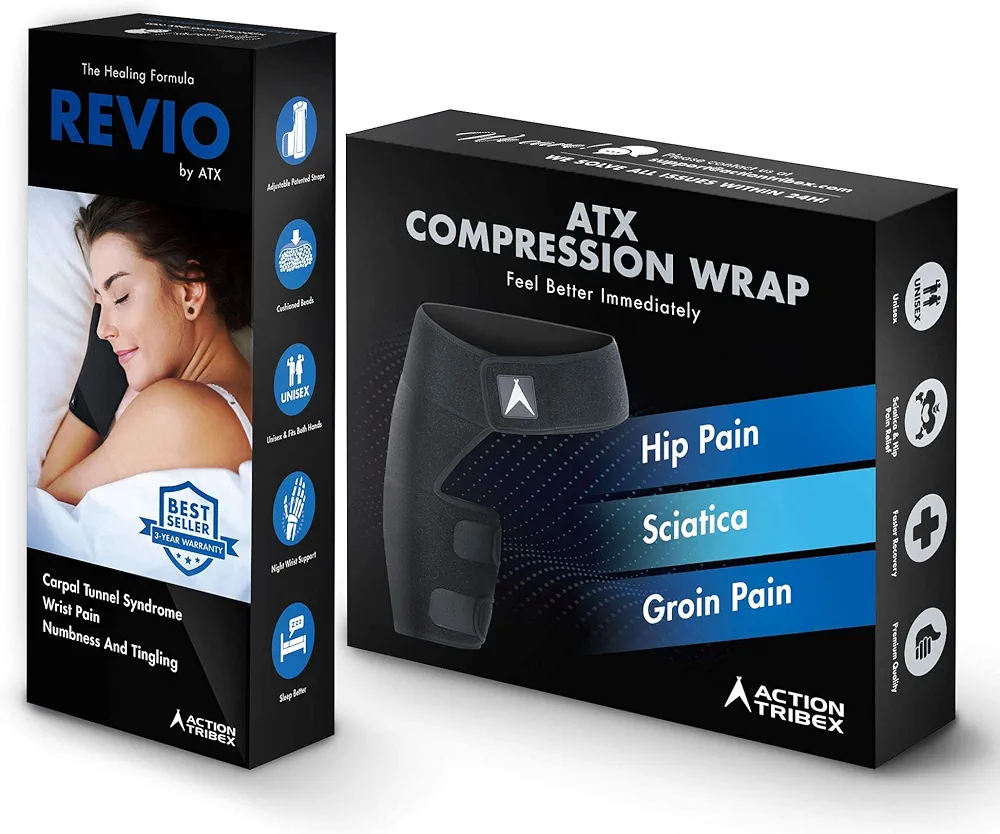 ATX Night Sleep Wrist Brace with Compression Wrap