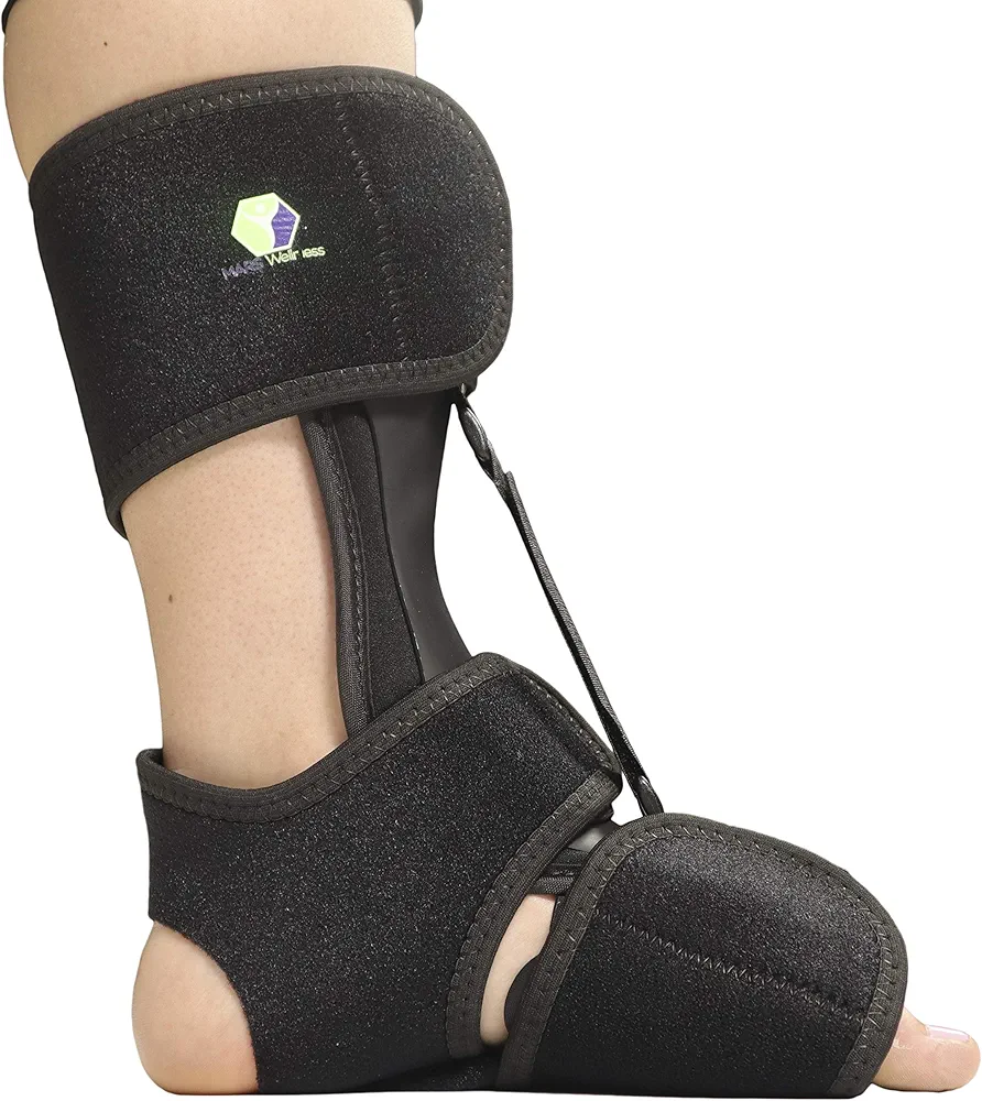 MARS WELLNESS Comfort Dorsal Night Splint - Pain Relief from Plantar Fasciitis, Drop Foot, and Achilles Tendinitis - Large