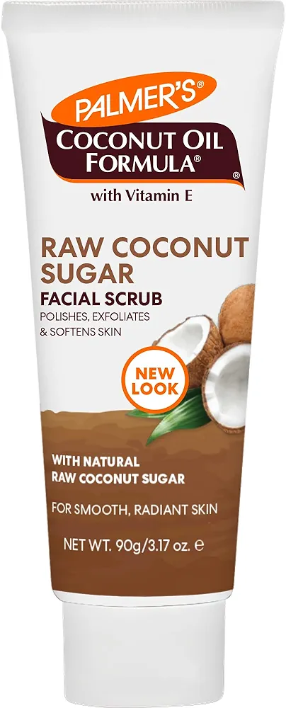 Palmer's Coconut Oil Formula Coconut Sugar Facial Scrub Exfoliator, Face Scrub to Gently Exfoliate Away Dirt and Dead Skin Cells with Chamomile to Soften & Calm, 3.17 Ounces (Pack of 1)