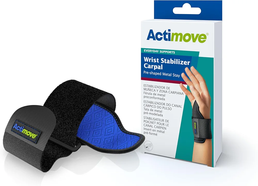 Actimove Wrist Stabilizer Carpal Pre-Shaped Metal Stay Universal Right/Left Black