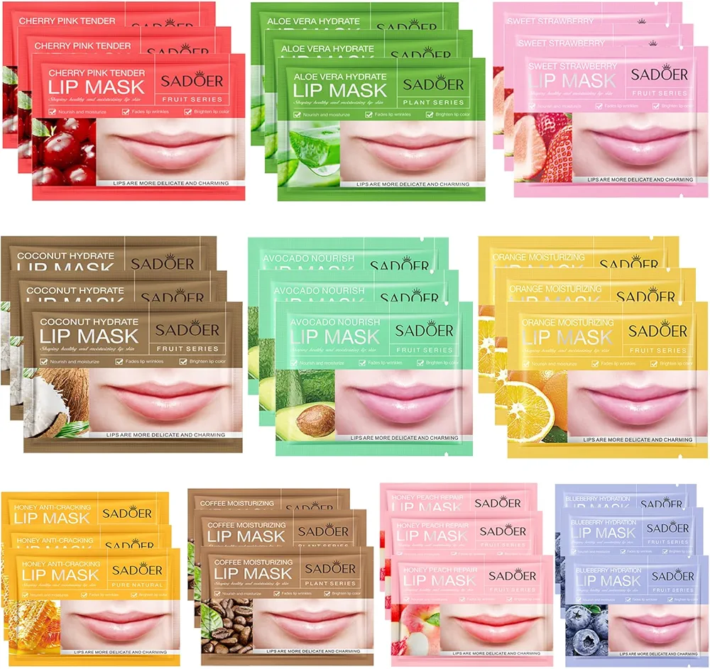 30 PCS Moisturizing Lip Mask .Crystal Lip Care Gel Pads Mask for Moisturizing & Reducing wrinkle, Let Your Lip Smoothing,Exquisite.Remove Dead Skin Moisture Essence