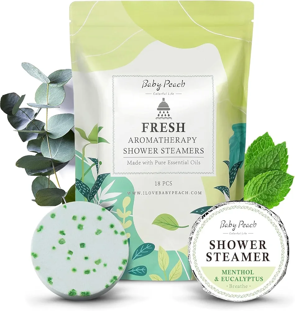 Shower Steamers Aromatherapy 18 Pack - Eucalyptus Shower Tablets, Home SPA & Self Care, Stress Relief Shower Bath Bombs, Relaxation Birthday Gifts for Women and Men, Teen Girl Boy Gifts Trendy Stuff