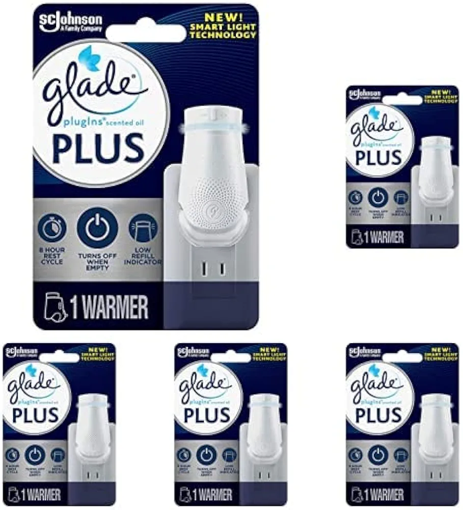 Glade PlugIn Plus Air Freshener Warmer, Holds Scented Oil Refill, 1 Count (Pack of 5)