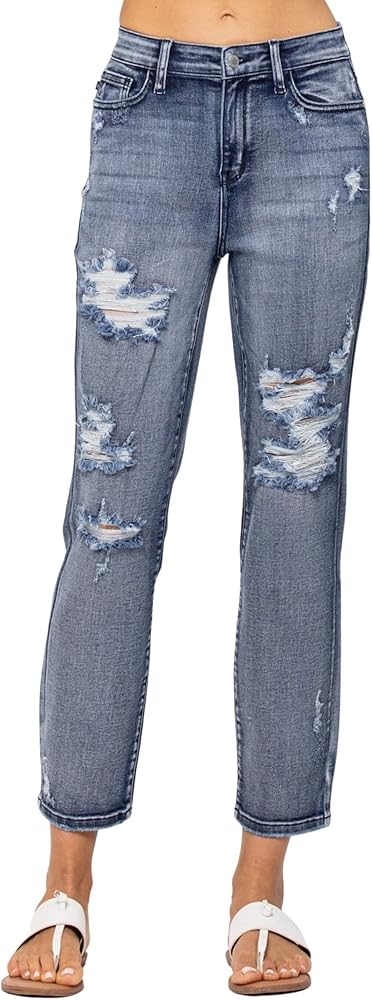 Judy Blue High Rise Destroyed Boyfriend Jeans (JB-82284)