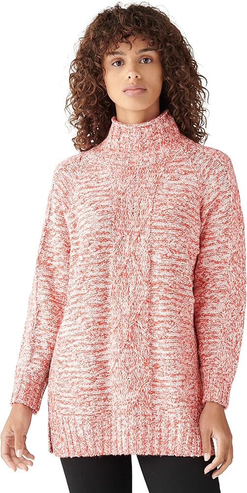 Lucky Brand Womens Long Sleeve Turtleneck Cable Sweater Tunic