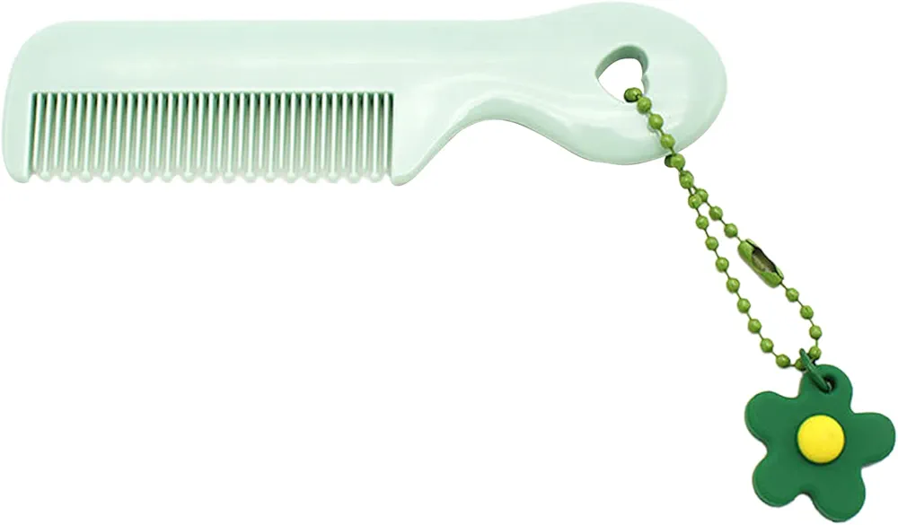 Cute Comb For Baby Girl Boy Small Koran Cartoon Animal Floral Protable Hair Brushes Little Girl Kid Hair Access Comb And Brush, Green