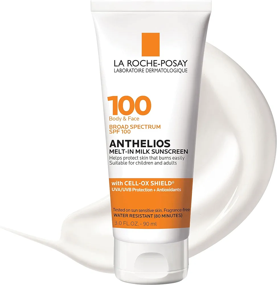 La Roche-Posay Anthelios Melt-In Milk Sunscreen SPF 100 | Sunscreen For Body & Face | Broad Spectrum SPF + Antioxidants | Oil Free Sunscreen Lotion | For Sun Sensitive Skin | Oxybenzone Free