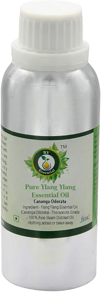 Ylang Ylang Essential Oil | Cananga Odorata | Ylang Ylang Oil | for Massage | for Diffuser | for Hair | 100% Pure Natural | Steam Distilled | Therapeutic Grade | 630ml | 21oz by R V Essential