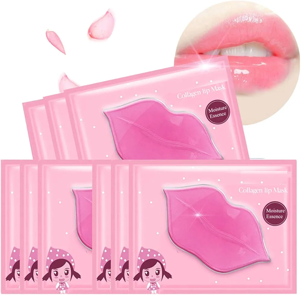 Lip Mask, 30PCS Collagen Crystal Pink Lip Care Gel Pads Treatment, Moisturizing Anti-Wrinkle Anti-Aging Firm Hydrate Lips, Remove Dead Skin Moisture Essence Make Your Dry Lip Attractive Sexy