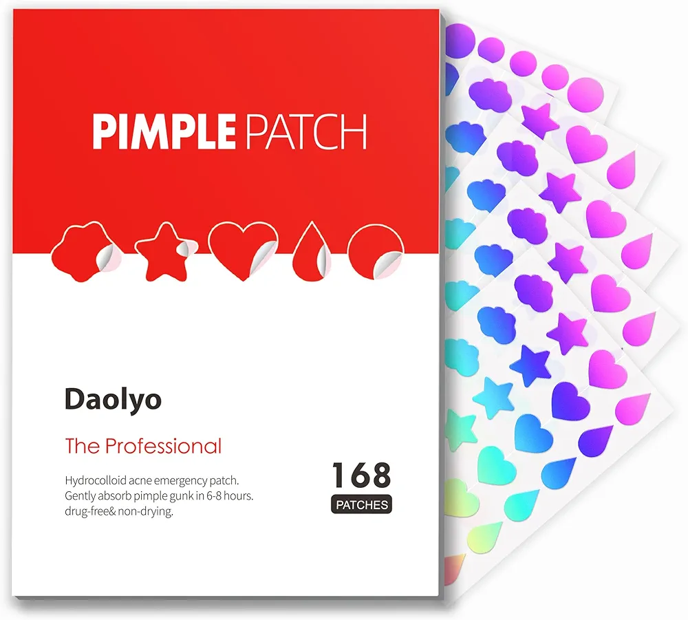 Pimple Patches for Face, Hydrocolloid Acne Patches, Cute Star Pimple Patches with Salicylic Acid, Tea Tree Oil & Calendula Oil, Cover and Reduce Zits, Blemishes, Spots - 168 Counts